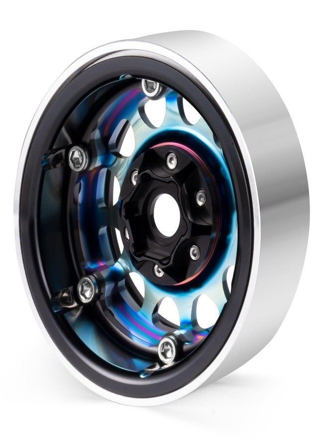 JGGZONE Aluminum 1.9 Inch Beadlock Wheels RC Wheel Rim Set Wheel Hub 35mm Width for 1/10 RC Crawler TRX4 Axial SCX10 I II III 90046 AXI03007 D90 12mm Hex (Multicolor+Black) - Image 3